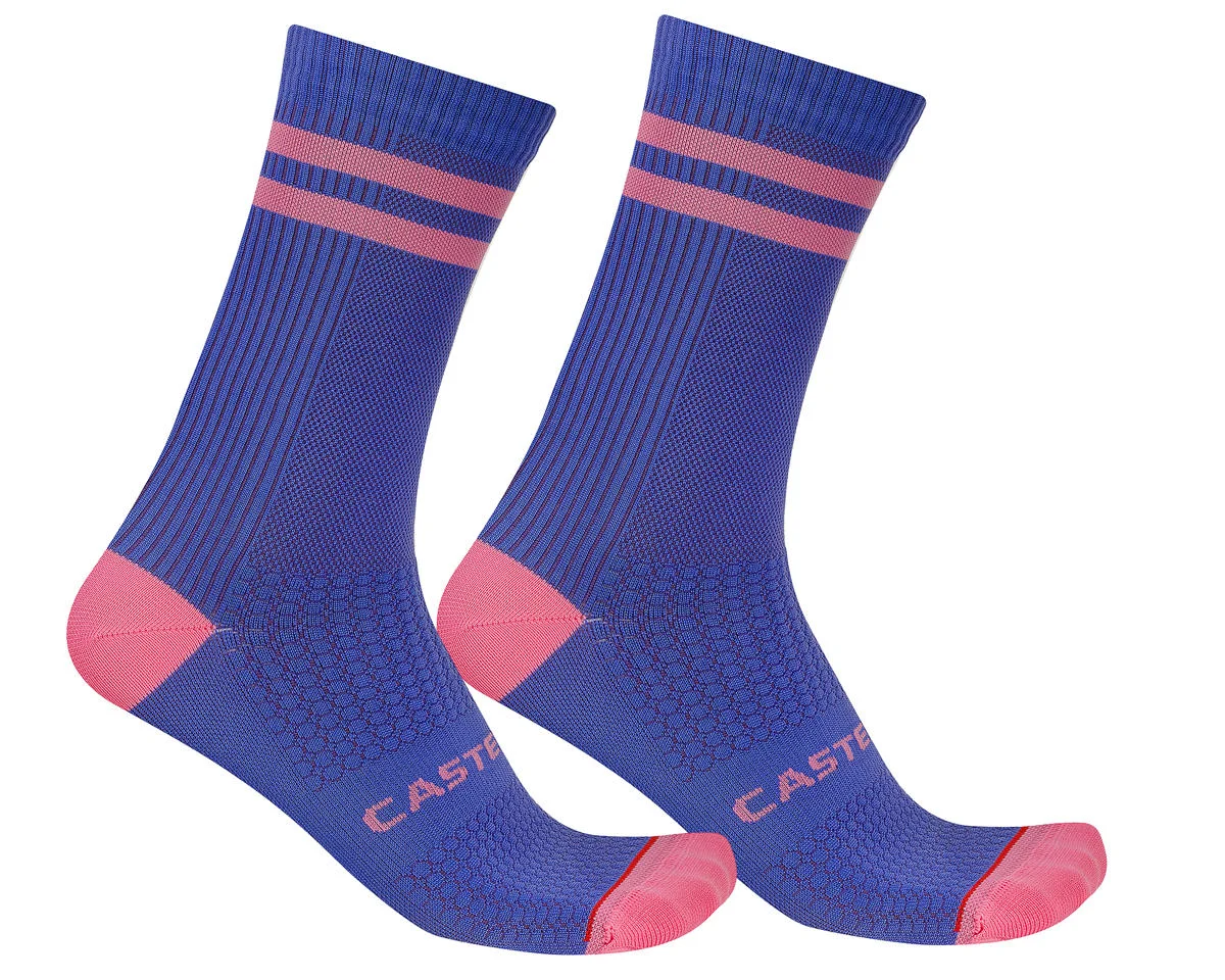 Castelli Originale 18 Socks (Ultraviolet/Rosa Giro) (S/M)